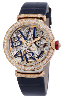 Bulgari LVCEA 103304 18kt Rose Gold Skeletonized$Blue