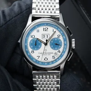 Carl F. Bucherer Heritage 00.10803.08.12.22 41mm Stainless steel Blue and Silver