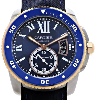 Cartier Calibre de Cartier W2CA0008 42mm Rose gold and Stainless steel Blue