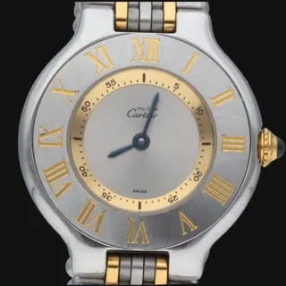 Cartier Must 21 1340 28mm Yellow Gold$Steel Silver