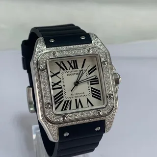 Cartier Santos 100 2656 38mm Stainless steel White