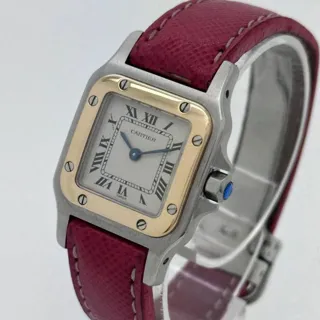 Cartier Santos Galbée 1567 24mm Yellow gold and Stainless steel White