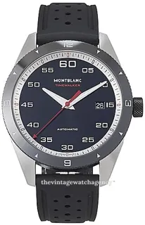 Montblanc TimeWalker 116059 41mm brushed/polished steel Black