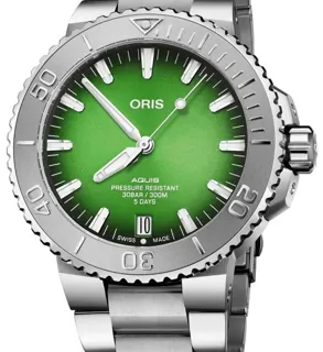 Oris Aquis 01 400 7763 4117-Set 43.5mm Stainless steel Green