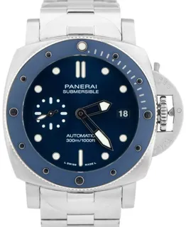 Panerai Submersible PAM01068 42mm Stainless steel Blue