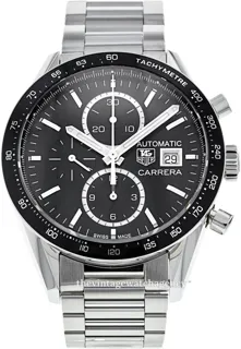 TAG Heuer Carrera CV201AL.BA0723 41mm Brushed/polished steel Black