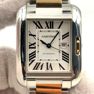 Cartier Tank Anglaise W5310007 29.8mm Rose gold and Stainless steel Silver