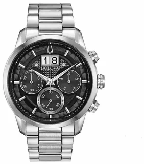 Bulova Sutton Chronograph Big Date 96B319 Stainless steel Black