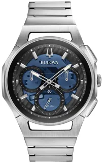 Bulova CURV 96A205 44mm Stainless steel Blue