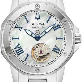 Bulova Marine Star 96L326 35mm Stainless steel White