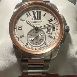 Cartier Calibre de Cartier W7100036 42mm Rose gold and Stainless steel Silver