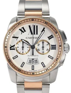 Cartier Calibre de Cartier W7100042 42mm Rose gold and Stainless steel Silver