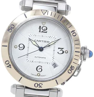 Cartier Pasha W31035T6 38mm YG Silver