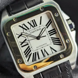 Cartier Santos de Cartier W20072X7 38mm Yellow gold and Stainless steel Silver