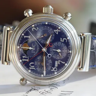 IWC Da Vinci Perpetual Calendar IW3754 41.5mm Platinum Blue