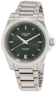 Longines Conquest L34304076 Stainless steel green