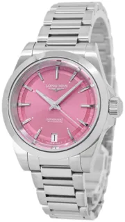 Longines Conquest L3.430.4.99.6 34mm Stainless steel pink