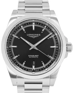 Longines Conquest L38304526 Stainless steel Black