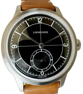 Longines Heritage L28284532 38.5mm Stainless steel Black