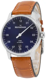 MeisterSinger N° 03 DM908N Stainless steel Blue