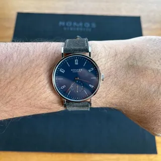 NOMOS Tangente 38 166 37.5mm Stainless steel Blue