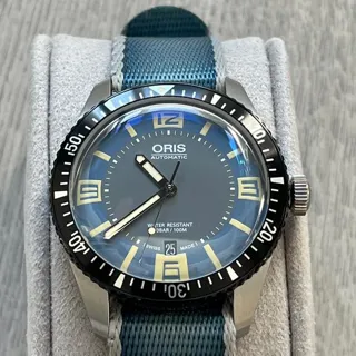 Oris Divers Sixty Five 0173377074065-0752028FC 40mm Stainless steel Blue