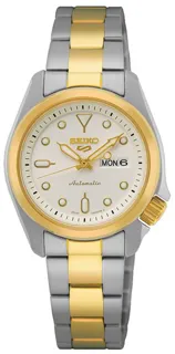 Seiko 5 Sports SRE004K1 28mm Yellow gold and Stainless steel White