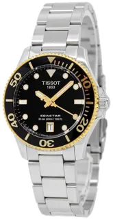 Tissot Seastar 1000 T120.210.21.051.00 36mm Yellow gold and Stainless steel Black