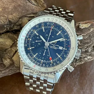 Breitling Navitimer World A24322 46mm stainless steel$sapphire crystal blue