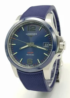 Longines Conquest V.H.P. 42mm Stainless steel Blue