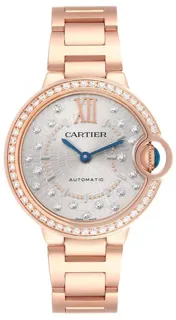 Cartier Ballon Bleu de Cartier 33mm Rose Gold$Diamond-Set Silver