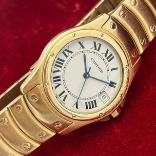 Cartier Santos 1900 1 33mm Yellow gold White