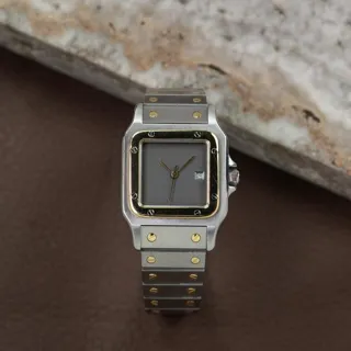 Cartier Santos 2961 29mm Yellow gold and Stainless steel Gray