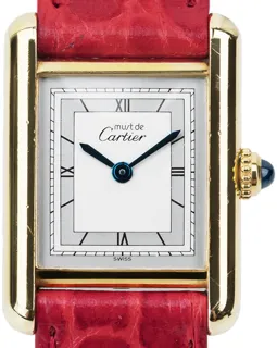 Cartier Tank Vermeil 366001 Silver and Gold-plated White$Grey