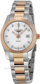 Longines Conquest Classic L2.285.5.87.7 29.5mm Rose gold and Stainless steel White