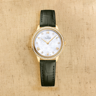 Omega De Ville Prestige O43458286055002 18k yellow gold White