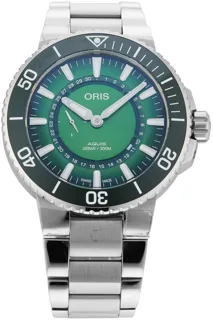 Oris Aquis 01 743 7734 4187-Set 44mm Stainless steel Green