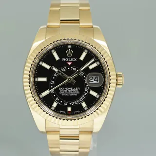 Rolex Sky-Dweller 326938-0004 Yellow gold Black