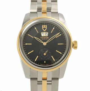 Tudor Glamour Double Date 57003 42mm Yellow gold and Stainless steel Black