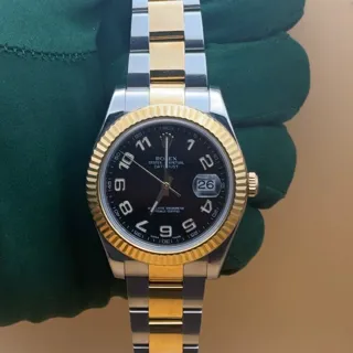 Rolex Datejust 116333-0004 41mm Yellow gold and Stainless steel Black