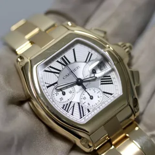 Cartier Roadster 2619 47mm Yellow gold Silver