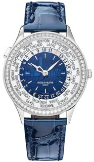 Patek Philippe World Time 7130G-015 36mm White gold Blue