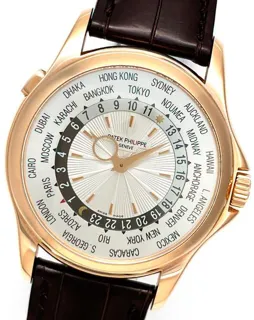 Patek Philippe World Time 5130R-001 39.5mm Rose gold Silver