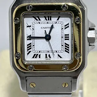 Cartier Santos Galbée 1567 24mm Yellow gold and Stainless steel White