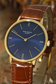 Patek Philippe Calatrava 3468 33mm 18k yellow gold blue