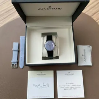 Junghans max bill Quartz RARE BLUE DIAL 33mm Stainless steel Blue