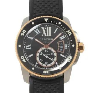 Cartier Calibre de Cartier W7100055 Rose gold and Stainless steel Black