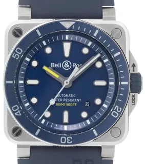 Bell & Ross Instruments BR0392-D-BU-ST/SRB 42mm Stainless steel Blue