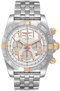 Breitling Chronomat 44 IB0110-805 43.5mm Polished 18 carat rose gold steel White