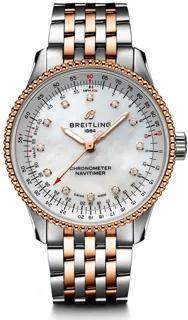 Breitling Navitimer 35mm Steel$18ct Red Gold White